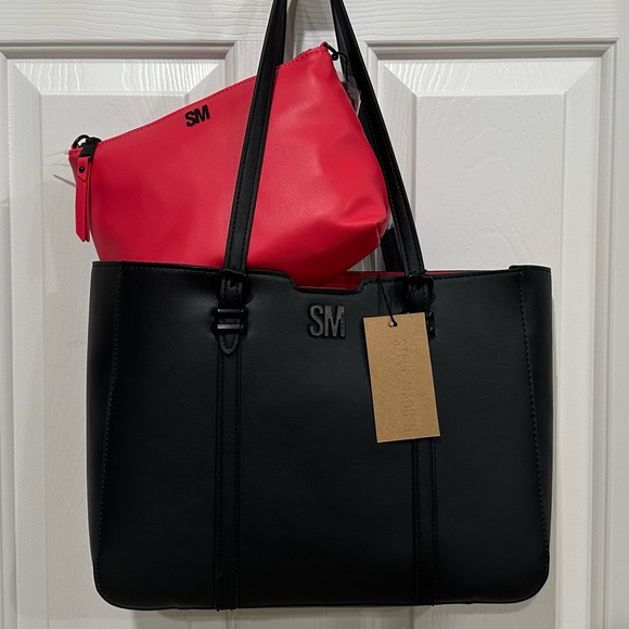 New! Steve Madden Women's Black Bdusk Tote &  Mini Crossbody Bag - Picture 15 of 15